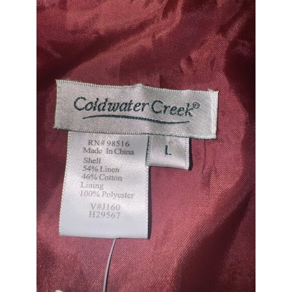 New Coldwater Creek Southwestern Artsy Multicolor Jacket L Linen Cardigan Office - Picture 6 of 9